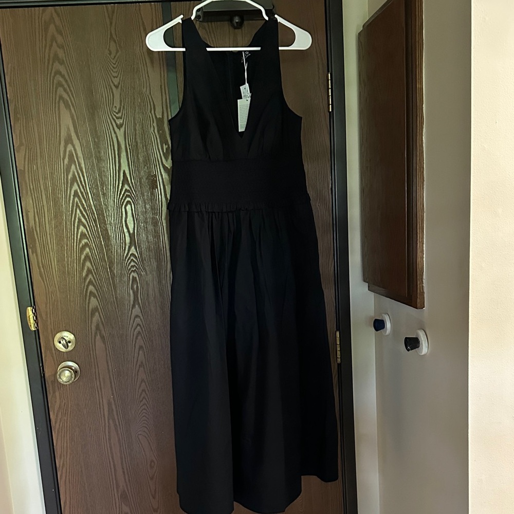 J. Crew Plunge smocked waist cotton dress